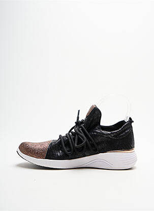 Baskets tissage tissage pailleté talon plat jusqu'à 3cm noir JANA femme