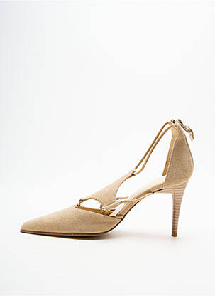 Escarpins nubuck talon de 7 à 9cm beige ELIZABETH STUART femme