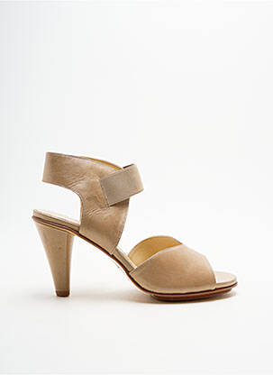 Sandales/nu pieds tissage satiné talon de 7 à 9cm beige ELIZABETH STUART femme