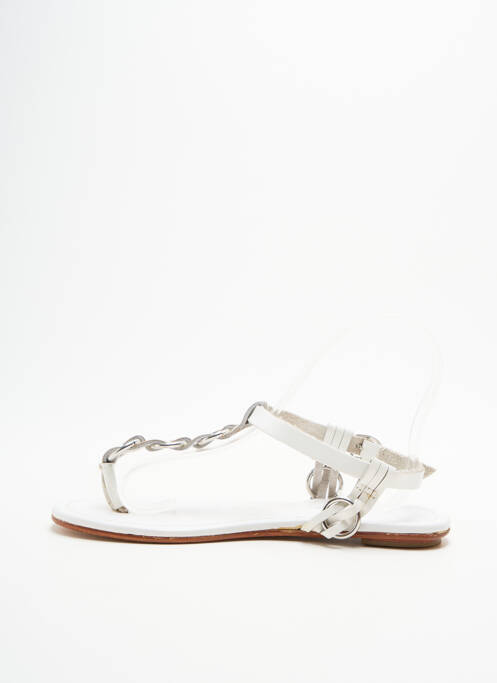 Tongs semelle extérieure cuir talon plat jusqu'à 3cm blanc ELIZABETH STUART femme
