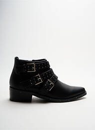 Bottines/boots tissage satiné talon plat jusqu'à 3cm noir CHATTAWAK femme