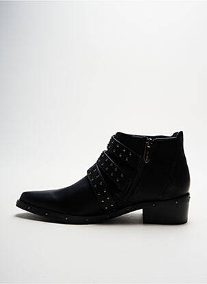 Bottines/boots tissage satiné talon plat jusqu'à 3cm noir CHATTAWAK femme