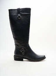 Bottes tissage satiné talon plat jusqu'à 3cm noir LES P'TITES BOMBES femme