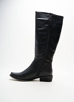 Bottes tissage satiné talon plat jusqu'à 3cm noir LES P'TITES BOMBES femme