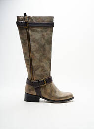 Bottes bout rond talon plat jusqu'à 3cm marron LES P'TITES BOMBES femme