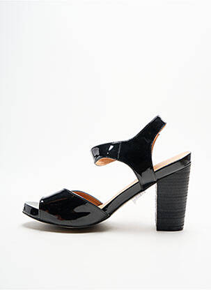 Sandales/nu pieds matière lisse talon haut de 10cm et plus noir LES P'TITES BOMBES femme