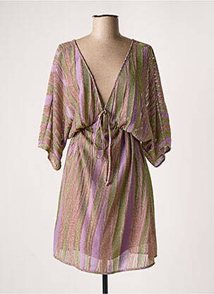 Robe mi-longue manches 3/4 manches 3/4 violet MÊME ROAD femme