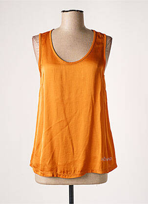 Top coupe fluide sans manche orange MÊME ROAD femme
