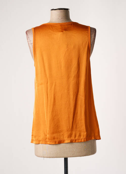Top coupe fluide sans manche orange MÊME ROAD femme