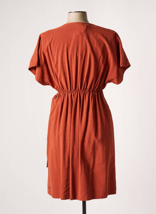 Robe courte coupe évasée manches courtes marron MÊME ROAD femme