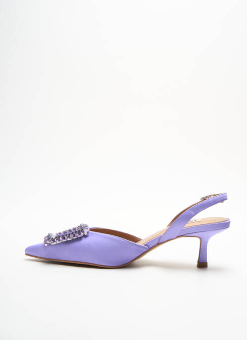 Sandales/nu pieds matière lisse talon de 4 à 6cm violet BIBI LOU femme