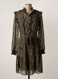 Robe mi-longue coupe fluide manches longues vert GARCIA femme