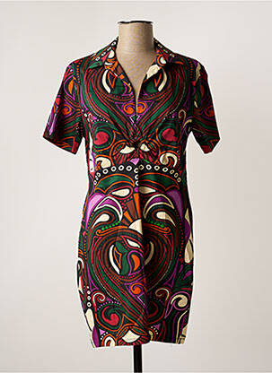 Robe courte manches courtes manches courtes violet DESIGUAL femme