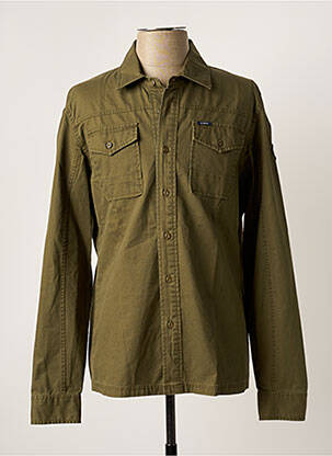 Chemise manches longues poches poitrine vert GARCIA homme