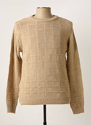 Pull col rond manches longues beige IMPERIAL homme