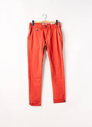Pantalon chino fermeture zippée sous rabat boutonné taille normale orange GARCIA femme
