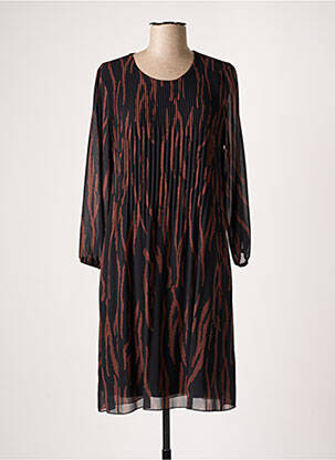 Robe mi-longue manches longues manches longues noir SIGNE NATURE femme