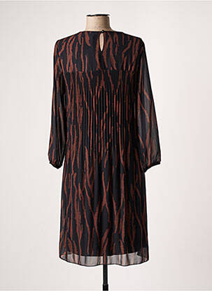 Robe mi-longue manches longues manches longues noir SIGNE NATURE femme