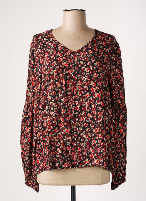 Top imprimé fantaisie manches longues rouge SIGNE NATURE femme