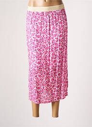 Jupe longue taille haute rose SIGNE NATURE femme