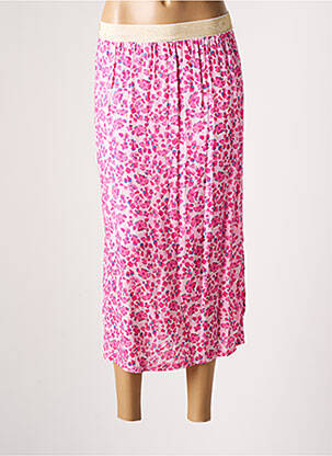 Jupe longue taille haute rose SIGNE NATURE femme