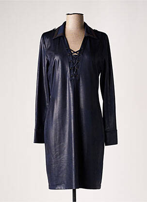 Robe courte manches longues manches longues bleu EVA KAYAN femme