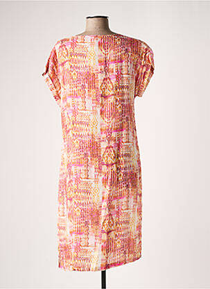 Robe mi-longue coupe fluide manches courtes orange SIGNE NATURE femme