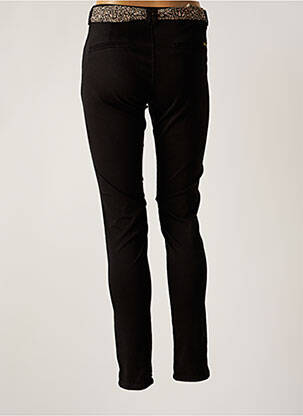 Pantalon chino fermeture zippée sous rabat boutonné taille normale noir LE TEMPS DES CERISES femme