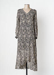 Robe longue manches longues manches longues noir LE TEMPS DES CERISES femme