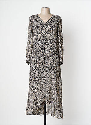 Robe longue manches longues manches longues noir LE TEMPS DES CERISES femme