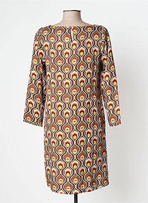 Robe mi-longue manches 3/4 manches 3/4 marron FREEMAN T.PORTER femme