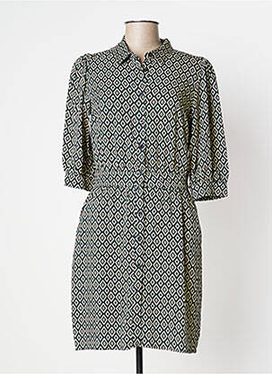 Robe mi-longue manches 3/4 manches 3/4 vert FREEMAN T.PORTER femme