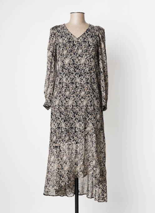 Robe longue manches longues manches longues noir LE TEMPS DES CERISES femme