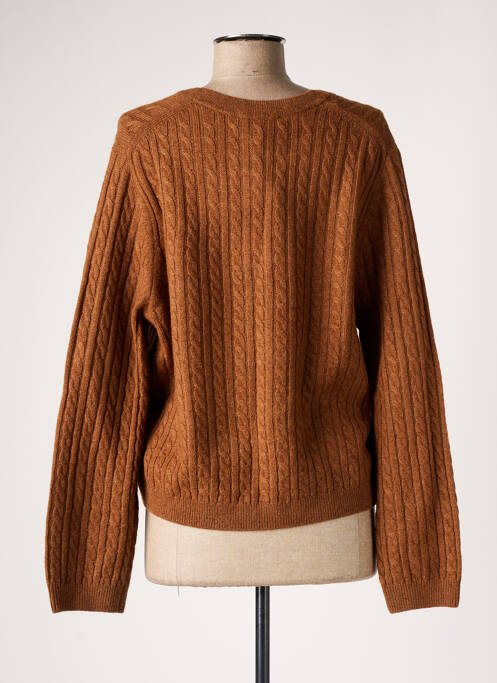 Pull col v manches longues marron TOMMY HILFIGER femme