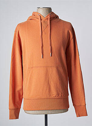 Sweat-shirt à capuche orange CALVIN KLEIN pour homme