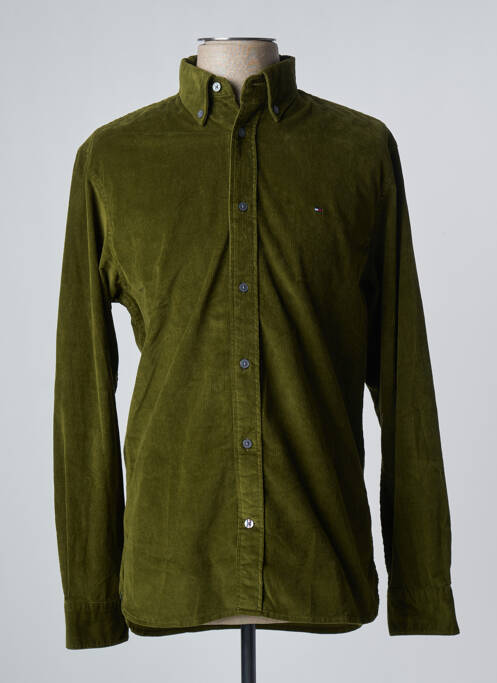 Chemise manches longues vert TOMMY HILFIGER pour homme