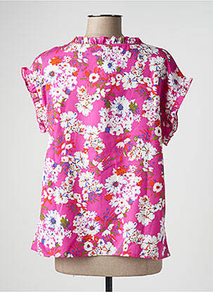 Blouse imprimé fleurs manches courtes rose BLANCHEPORTE femme