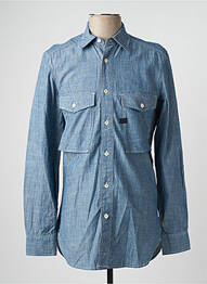 Chemise manches longues poches poitrine bleu RAW-7 homme