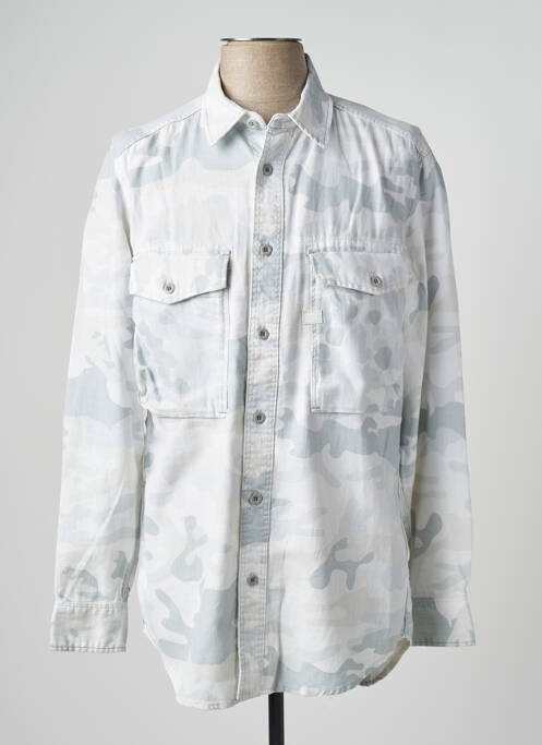 Chemise manches longues poches poitrine gris RAW-7 homme