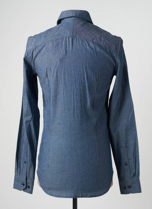 Chemise manches longues poignets boutonnés bleu RAW-7 homme