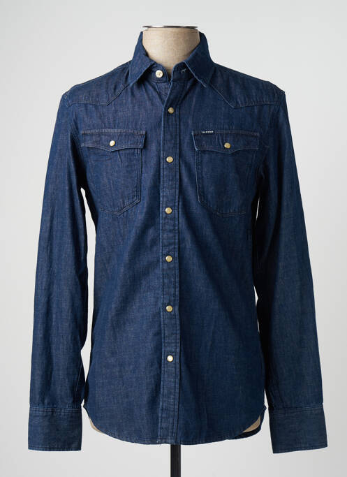 Chemise manches longues bleu RAS pour homme