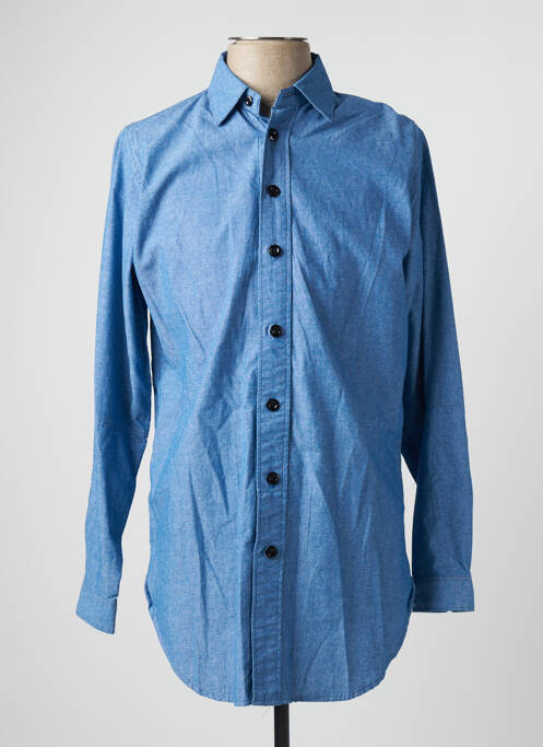 Chemise manches longues bleu RAW-7 pour homme