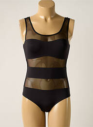 Body lingerie effet matière satinée noir IMPLICITE femme