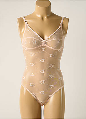 Body lingerie effet matière satinée rose SIMONE PERELE femme
