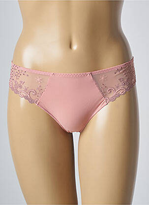 Tanga effet matière satinée rose SIMONE PERELE femme