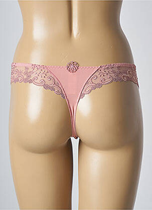 Tanga effet matière satinée rose SIMONE PERELE femme