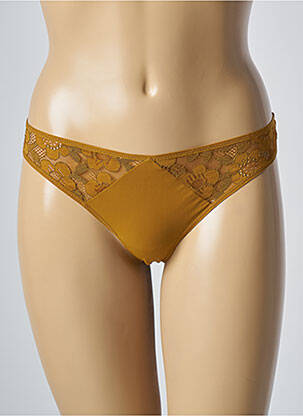 Tanga tissage dentelle jaune SIMONE X SIMONE PÉRÈLE femme