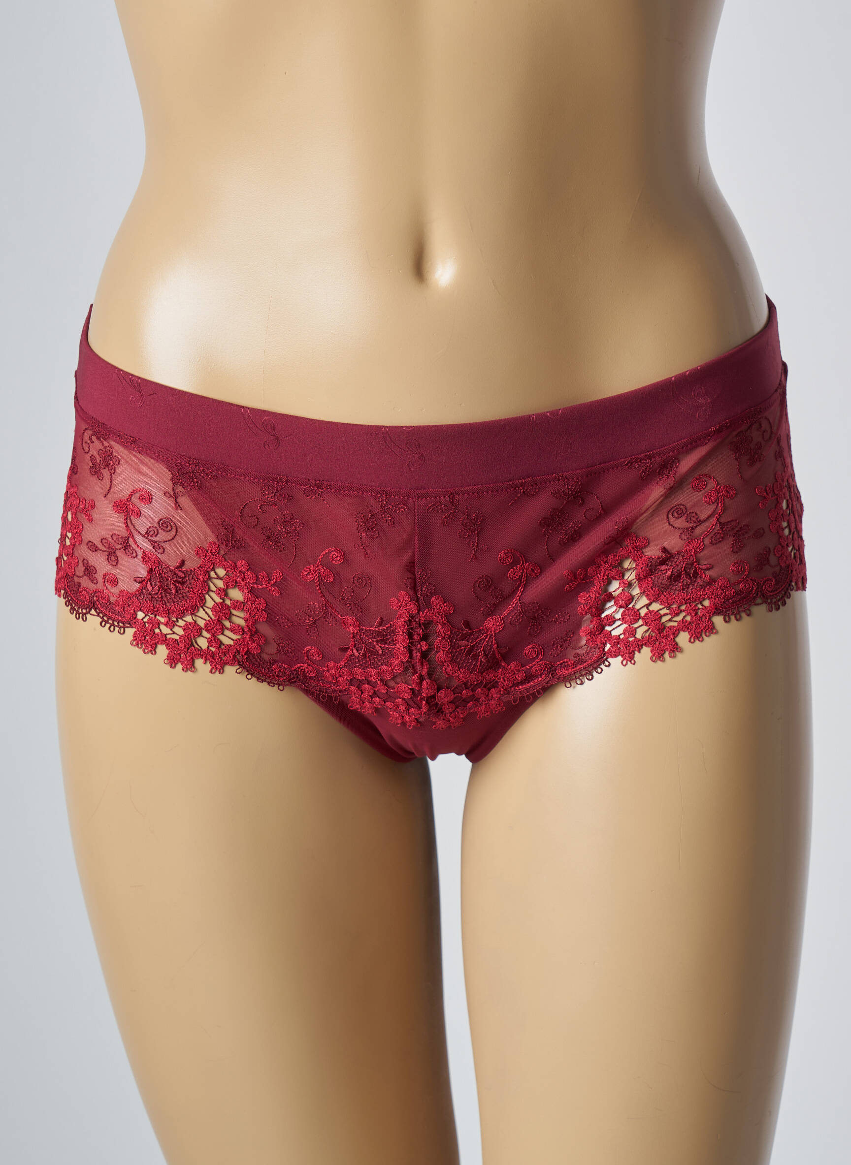 Shorty effet matière satinée rouge SIMONE PERELE femme