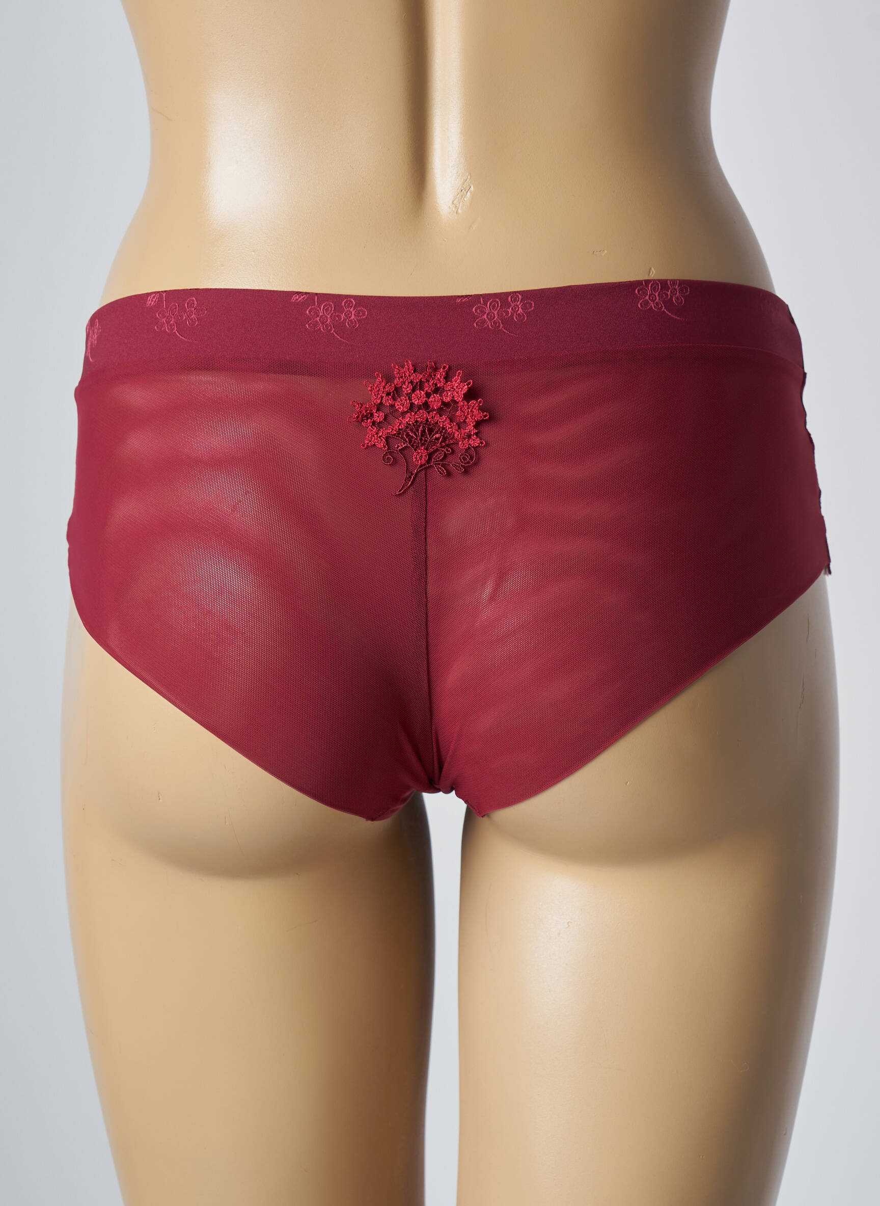 Shorty effet matière satinée rouge SIMONE PERELE femme