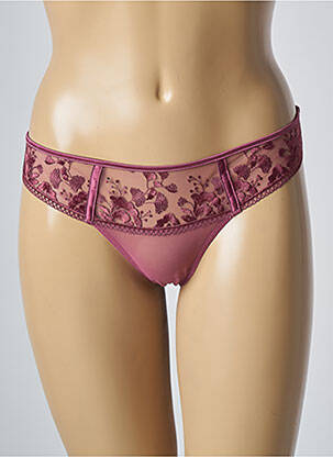 Tanga effet matière satinée rose SIMONE PERELE femme